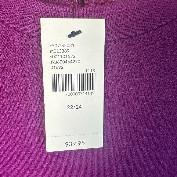 Lane Bryant 3/4 sleeve T-shirt purple romantic whimsygoth normcore plus size - Picture 4 of 11